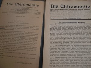 die Chiromantie - Monatsschrift für wissenschaftliche Handlesekunst und medizinische Handdiagnostik 2. Jahrgang 1926/7