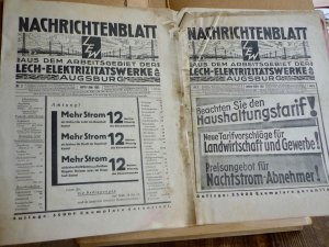 NACHRICHTENBLATT AUS DEM ARBEITSGEBIET DER LECH-ELEKTRIZIZÄSWERKE AUGSBURG. ( Konvolut 3 Hefte + 1 Werbeblatt )