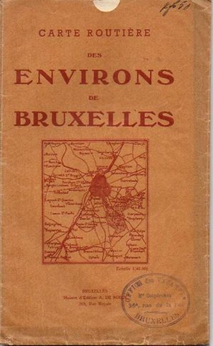 R208 Carte Routiere des Environs de Bruxelles 1 : 40000. Gefalt. Karte 24,5 x 13 (79 x 86 cm)