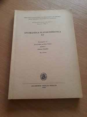 gebrauchtes Buch – Ernst Eichler / Hans Walther – Onomastica Slavogermanica XV