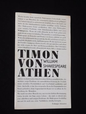 gebrauchtes Buch – Städtische Theater Karl-Marx-Stadt, Generalintendant: Gerhard Meyer, herausgegeben von der dramaturgischen Abteilung, Red.: Manfred Patzschke; William Shakespeare, Erich Fried – Programmheft Städtische Theater Karl-Marx-Stadt 1974/75. TIMON VON ATHEN von Shakespeare, Erich Fried (Übersetzung). Regie: Hartwig Albiro, Ausstattung: Ralf Winkler, musikal. Einstud.: Günther/ Oettel. Mit Gerd Preusche, Bernhard Baier, Horst Krause, Jalda Rebling, Cornelia Lippert, Susanne Borchers, Jane Pörs, Johannes Greiner