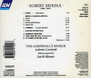 gebrauchter Tonträger – Fayrfax, Robert  – Fayrfax: Missa O quam glorifica / The Cardinall's Musick, Andrew Carwood