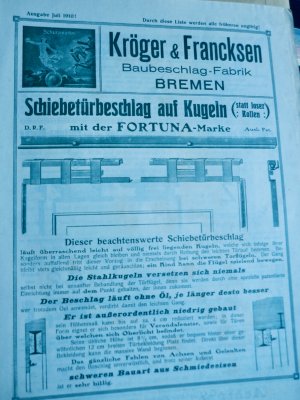 antiquarisches Buch – Kröger & Francksen  – Kröger & Francksen.  Baubeschlag-Fabrik.  Bremen ( Werbung / Preisliste  )