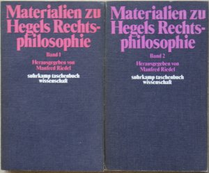 gebrauchtes Buch – Riedel, Manfred  – Beide Bände: Materialien zu Hegels Rechtsphilosophie (suhrkamp-taschenbücher wissenschaft  88/89)