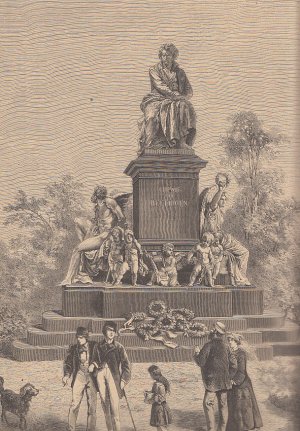 Das Beethovenmonument von Professor Zumbusch auf dem Platze vor dem akademischen Gymnasium in Wien. Holzstich von Franz Kollarz, aus einer Zeitschrift […]