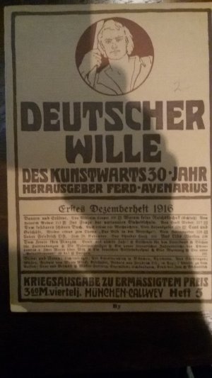 Deutscher Wille des Kunstwarts 30. Jahr. Erstes und zweites Dezemberheft