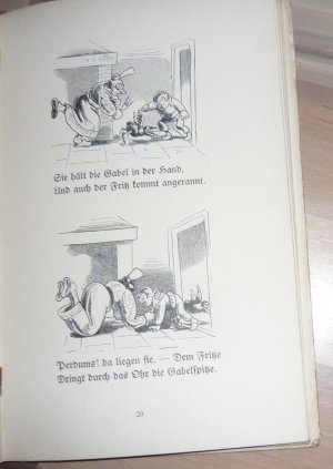 antiquarisches Buch – Wilhelm Busch – Hans Huckebein, der Unglücksrabe * Das Pusterohr * Das Bad am Samstag Abend