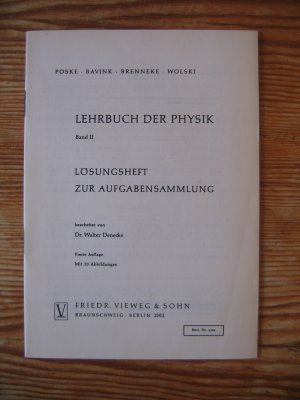 Lehrbuch der Physik Band II Lösungsheft zur Aufgabensammlung