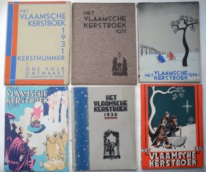 Het Vlaamsche Kerstboek - Konvolut von 6 Bänden: 1931, 32, 33, 34, 35, 36