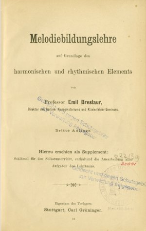 Melodiebildungslehre auf Grundlage des harmonischen und rhythmischen Elements