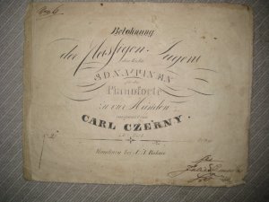 Belohnung der fleißigen Jugend - drei leichte Sonatinen für Pianoforte zu vier Händen componirt von CARL CZERNY 156tes Werk Nr. 2 Op 156 original , Widmungsexemplar […]