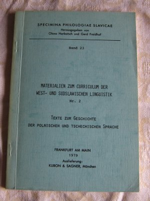 gebrauchtes Buch – Gerd Freidhof – Texte zur Geschichte der polnischen und tschechischen Sprache - Materialien zum Curriculum der West- und Südslawischen Linguistik 2