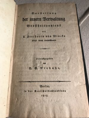 Darstellung der inneren Verwaltung Großbritanniens. 1815