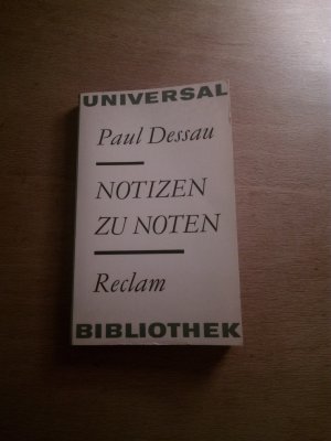 gebrauchtes Buch – Paul Dessau – Notizen zu Noten