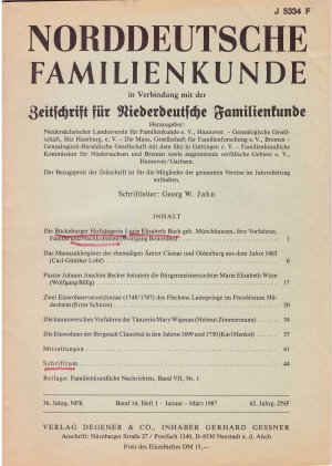 gebrauchtes Buch – Genealogische Vereine – Norddeutsche Familienkunde