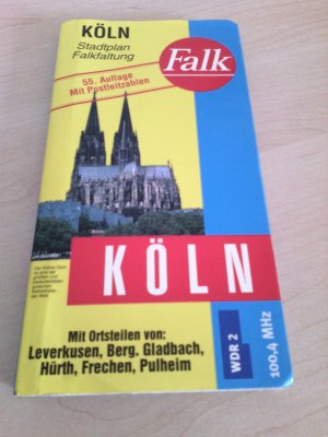 gebrauchtes Buch – Falkplan Stadtplan Falk-Faltung Köln mit Ortsteilen von: Leverkusen, Berg, Gladbach, Hürth, Frechen, Pulheim, Maßstab 1 : 19 000 - 1 : 33 000, Auflage Laufzeit 1999