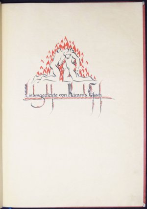 Liebesgedichte., Deutsche Handschrift auf Papier in Rot u. Schwarz von August Müller.