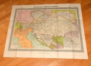 ORIGINAL Hist. Handtke Karte: ÖSTERREICH UNGARN 1908 - Österreichisch-Ungarische Monarchie. Flemmings Generalkarte Nr. 22