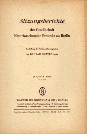 gebrauchtes Buch – Herter,Konrad  – Sitzungsberichte der Gesellschaft Naturforschender Freunde zu Berlin