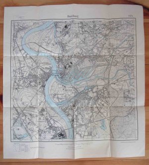 Karte von Duisburg. Maßstab 1: 25000. Nr. 2574. Königlich Preußische Landesaufnahme 1892. Reichsamt für Landesaufnahme, Nachträge 1922.