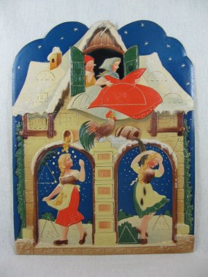 antiquarisches Buch – Adventskalender aus Prägepappe:  Frau Holle.