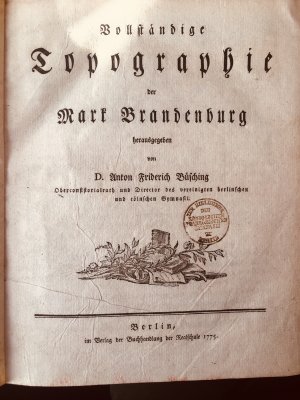 Vollständige Topographie der Mark Brandenburg