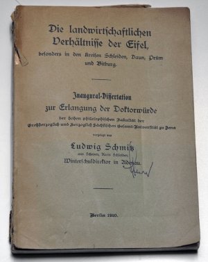 Dissertation: Die landwirtschaftlichen Verhältnisse der Eifel