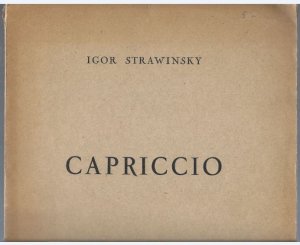 Capriccio pour Piano et Orchestre en 3 parties (1929). Reduction pour 2 Pianos à 4 mains par l