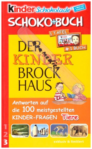 Der Kinder Brockhaus  Schoko+Buch -- Antworten auf die 100 meistgestellten Kinder-Fragen Welt "Tiere" mit der Orginal Tafel