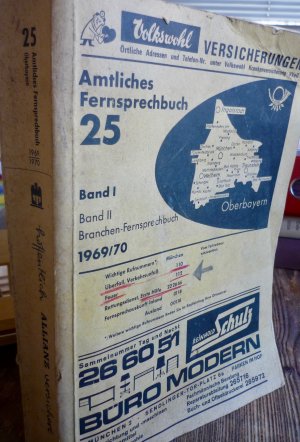 antiquarisches Buch – Oberpostdirektion München – Amtliches Fernsprechbuch 25. München 1970/71