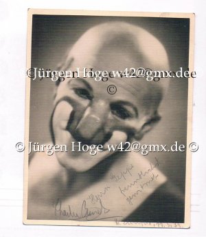 Clown ZIRKUS - grosses Portraitfoto mit Widmung / Autogramm , 1939.