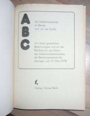 gebrauchtes Buch – FDGB Bundesvorstand  – ABC der Verkehrssicherheit im Betrieb und auf der Straße