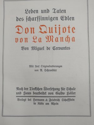 gebrauchtes Buch – Miguel de Cervantes Saavedra – Don Quijote von La Mancha Leben und Taten des scharfsinnigen Edlen