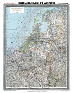 Historische Karte: NIEDERLANDE, BELGIEN und LUXEMBURG- um 1900 [gerollt-Reprint]