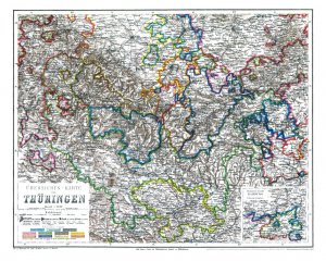 Übersichts-Karte von Thüringen, 1864 (Plano-Reprint)