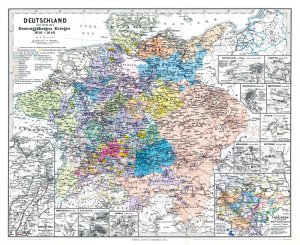 Historische Karte: DEUTSCHLAND Dreissigjähriger Krieg 1618–1648 (Plano – Nachdruck)