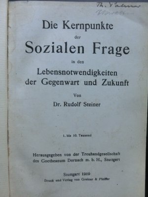 Die Kernpunkte der Sozialen Frage in den Lebensnotwenigkeiten der Gegenwart und Zukunft