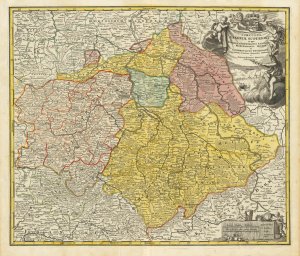 Historische Karte: Meissen - Thüringen - Anhalt - Sachsen 1707 (Plano) - Reprint