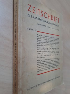 antiquarisches Buch – Huyskens, Albert  – Zeitschrift des Aachener Geschichtsvereins, 64./65. Band, Jahrgang 1951/1952