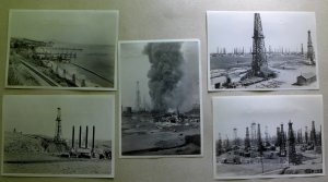 5 orig. Fotos (Vintages), Ölförderung California, Oil Bulletin, 1925.