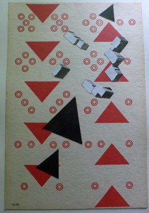 antiquarisches Buch – Unbekannter Künstler  – Abstrakte Fotocollage, Monogramm WK, Berlin um 1930-50.