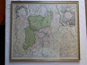 Karte der Niederlausitz altkolorierter Kupferstich von Aug. Vindel und Matthias Seutter, Original um 1740, 48,5 x 57 cm. Nieder Lausitz Gebiet: Fürstenberg […]