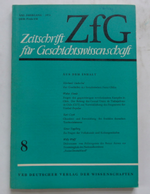 gebrauchtes Buch – eberhard hacketthal + walter hundt + karl czok + ernst engelberg + willy wolff – ZfG - Zeitschrift für Geschichtswissenschaft / nr. 8 - 1973