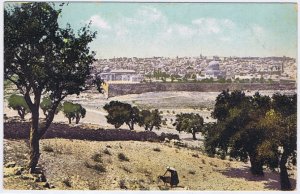 antiquarisches Buch – Jerusalem from Olivet. Jerusalem vom Oelberg. Jérusalem du Mont des Oliviers. Souvenir-Postcard.