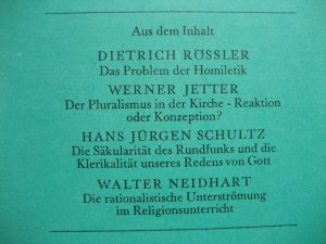 antiquarisches Buch – Theologia Practica Zeitschrift für praktische Theologie 1. Jahrgang 1966 Heft 1