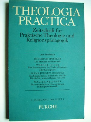 Theologia Practica Zeitschrift für praktische Theologie 1. Jahrgang 1966 Heft 1