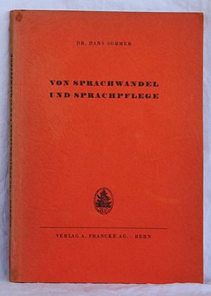 antiquarisches Buch – Hans Sommer – Von Sprachwandel und Sprachpflege