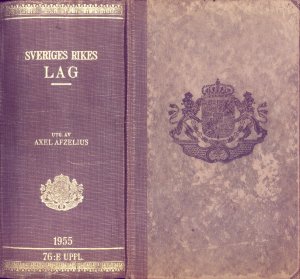 Sveriges rikes lag - Gillad och antagen på riksdagen år 1734, stadfästad av konungen den 23 januari 1736. Med tillägg av stadganden. Som blivit från trycket tillgängliga före den 1 januari 1955 / 76:E UPPL