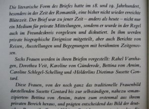 gebrauchtes Buch – Hrsg. Katja Behrens – Frauenbriefe der Romantik -  - mit zeitgenössischen Porträts