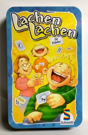 Lachen Lachen A5 in der Metalldose Schmidt Spiele 51209 -  ab 7 Jahren - ab 2 Spielern - Spieldauer 10 - 15 Minuten